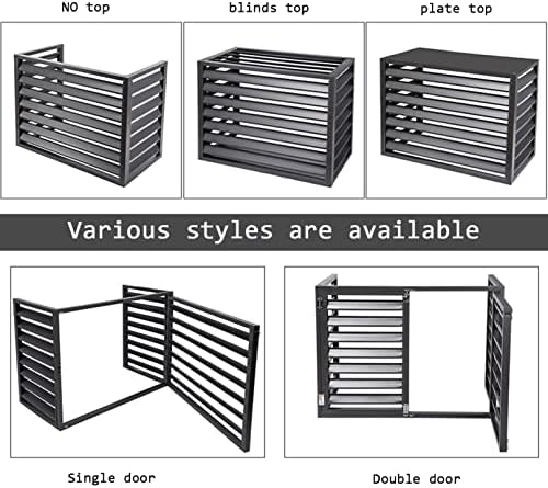 Heavy Duty Aluminum Window Air Conditioner Fence Screen - Waterproof, Dustproof Outdoor Privacy Cover for Condensing Units, Trash Can Enclosure, Garden Flower Stand - Black