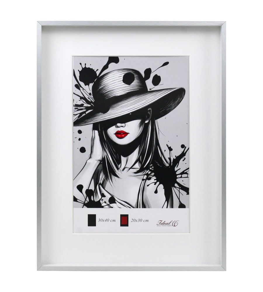 KM FOTO 3D Rahmen Aluminium Objektrahmen Bilderrahmen mit Passepartout &...