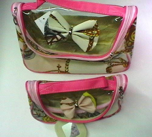 Dalu Coordinado Bolso + Bolsa de Tela Antideslizante y Parte Transparente + Lazos Siempre de Tela y 2 pequeños Espejos (1 x Objeto) - Excelente de Viaje, nuevos diseños Todos Bonitos