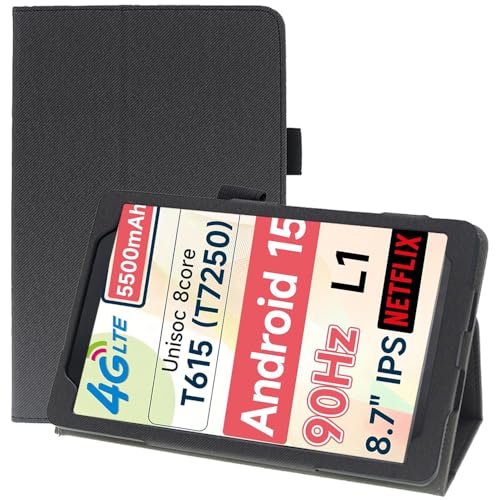 AKNICI Case for BNCF Bpad Mini SE Tablet 8.7 Inch, Premium PU Leather Folio Folding Stand Protective Tablet Cover with Hand Strap Magnet for BNCF Bpad Mini SE Tablet 8.7 Inch