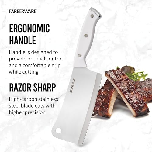 Farberware EdgeKeeper 6" Cleaver - Built-In Sharpener (White) - image 7