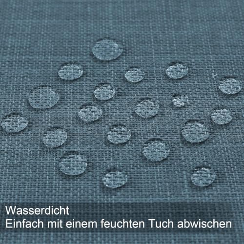 Smiry Leinenoptik Tischdecke Eckig 140 x 100 cm Blau – Ansicht 4