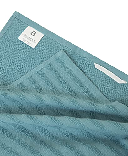 Image of Premium Kitchen Towels (20 inchx 28 inch, 6 Pack) | Large Cotton Dish Towels | Flat & Terry Highly Absorbent Kitchen Linen Set with Hanging Loop | Aqua