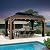 PURPLE LEAF 10' X 14' Outdoor Hardtop Gazebo for Patio Galvanized Steel Double Roof Permanent Canopy Teak Finish Coated Aluminum Frame Pavilion Gazebo with Netting and 24 String Lights