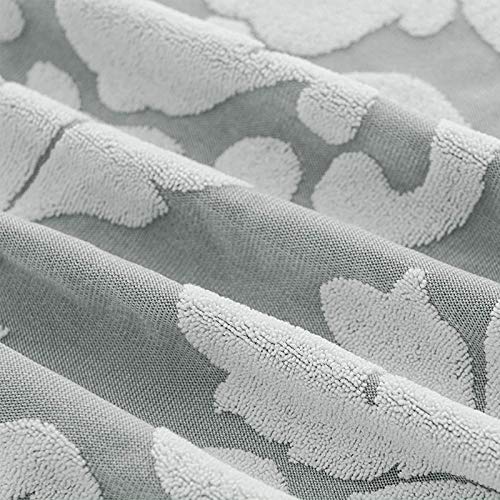 1-Piece Stretch Jacquard Floral Pattern Fabric Recliner Slipcover Light Gray Sofa Cover With Elastic Band And Side Pocket Machine Washable Furniture Protector Chair Cover For Kids Pet (Light Gray) #TOP1