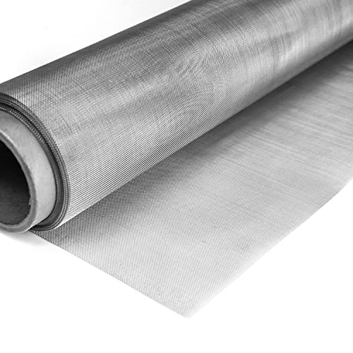 LIEOWYD Stainless Steel Woven Wire Mesh Woven Wire Mesh Stainless Steel Mesh Sheet Air Vent Mesh Mosquito Net for Windows, Mesh 0.5mm,Silver-40 Mesh-1x17m