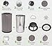 Alpine 32 Gallon Commercial Outdoor Trash Can - Heavy Duty Garbage Can Outdoor, Industrial Trash Can with Plastic Panels for Patio, Parks, Trails & Resorts (Rain Bonnet Lid - Grey)