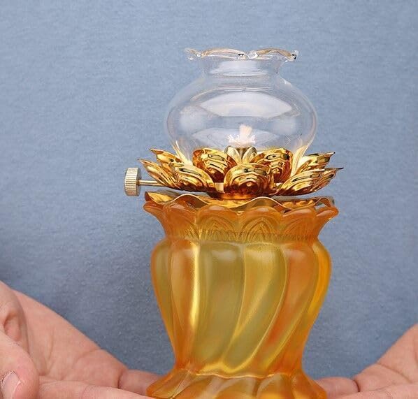 中秋莲花琉璃油灯家用佛前灯盏调光长明灯佛堂莲花灯供灯 Home Decorations, Feng Shui Decorations Bring Good Luck, Fortune ，hangingornament