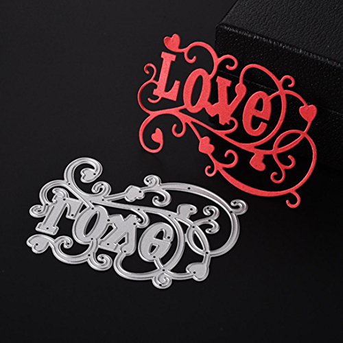 Oldeagle Beautiful LOVE Metal Cutting Dies Stencils For DIY Scrapbooking Album Paper Card Decor Craft (A) (A)