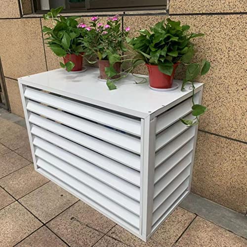 Osłona ochronna klimatyzatora, wytrzymała, wodoodporna, pyłoszczelna aluminiowa obudowa do okien klimatyzatorów, osłona prywatności na zewnątrz i stojak na kosz na śmieci