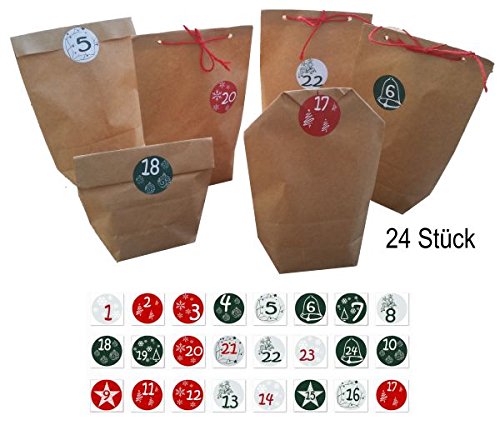 Télécharger 2 x (48 pièces) 2 enfants Günstige Calendrier de l'Avent à remplir, papier Sachets Pochettes C Francais PDF