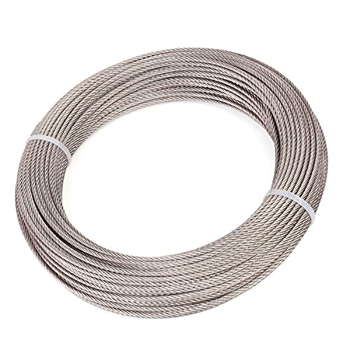 BIG JI8 Wire Rope Garden Wire 2.5mm/3mm/4mm/5mm/6mm/8mm 304 Stainless Steel Wire Rope Fishing Lifting Cable Clothesline Wire Spool Picture Wire Winch Cable Steel(Size:10m,Color:8mm)
