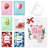 Kaely 6 Pack Variety Face Masks for Kids, Kids Face Mask Spa Day Kit Supplies, Spa Party Favors for Teens Girls Women, Sheet Facial Mask Skincare Gifts Set, Hydrating Nourish for All Skin Types, 05