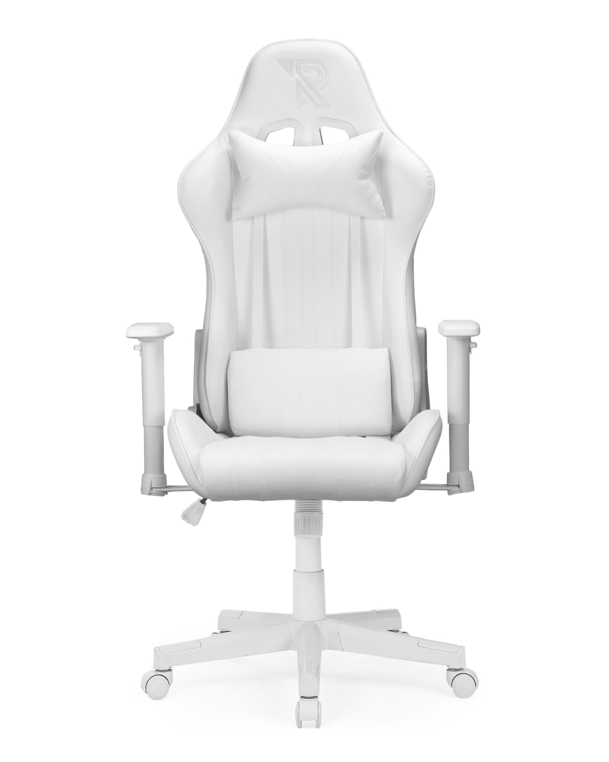Felix Original Ergonomic Gaming Chair with Lumbar and Cervical Cushions, Reclinable, 2D Armrests, Racing Design, Durable Synthetic Leather, Ideal for Esports and Offices, White