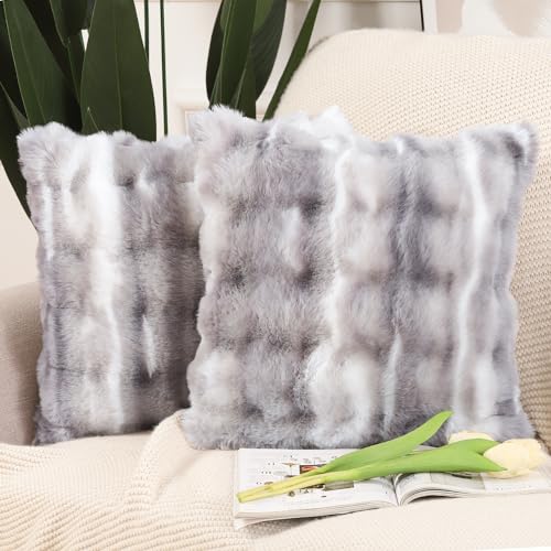 MADIZZ Pack of 2 Thick Plush Wool Throw Pillow Covers