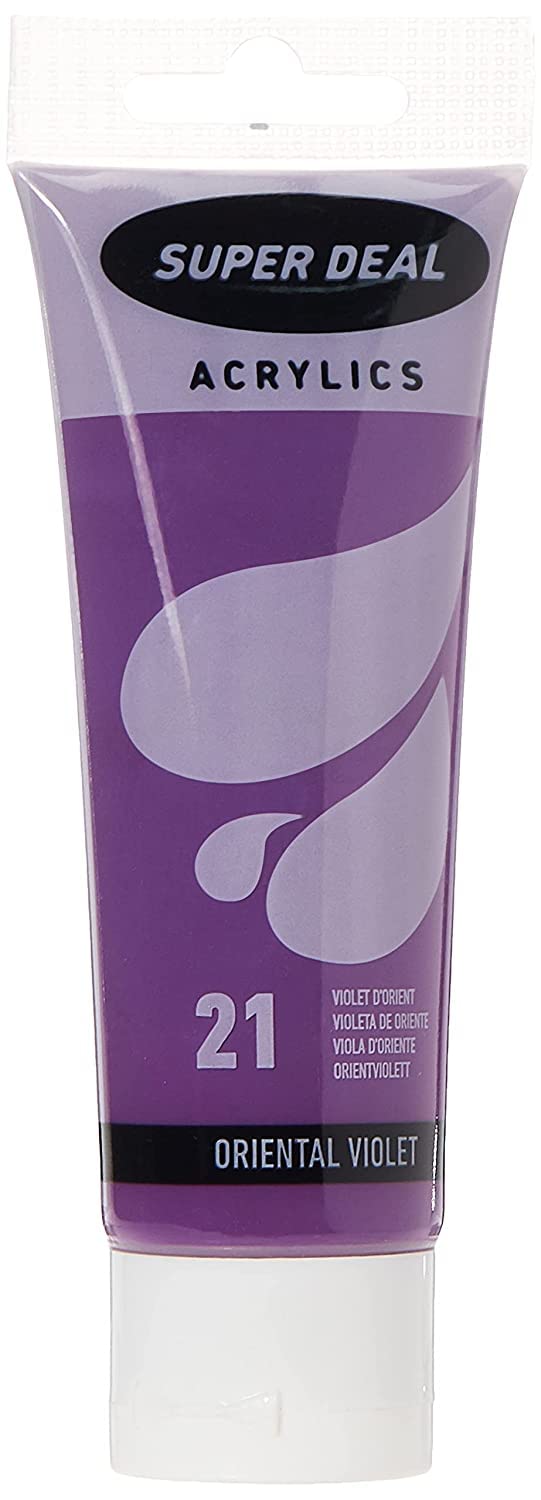 Super Deal Acrylic Color Paint Tube 75Ml Oriental Violet, Sd 4212-21