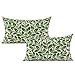 30x50 Lot de 2 Vert Rectangle Feuilles Housse de Coussins Printemps Decorative Taie d’Oreiller été Naturel Tropical Plants pour Canapé Salon Terrasse Porche