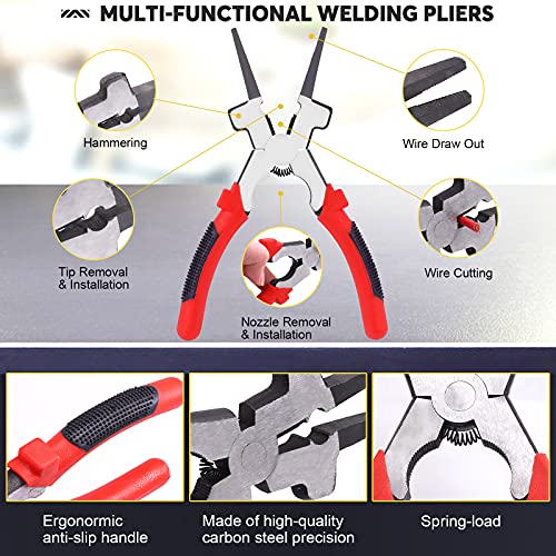 Mardatt 6Pcs Industrial Slag Removal Welding Tools and Accessories Includes 10 Inch Welding Chipping Hammer, 8 Inch Welding Pliers, Wire Brush, Welding Gloves, Wire Gauge, Metal Sheet Thickness Gauge 4 Mardatt 6Pcs Industrial Slag Removal Welding Tools and Accessories Includes 10 Inch Welding Chipping Hammer, 8 Inch Welding Pliers, Wire Brush, Welding Gloves, Wire Gauge, Metal Sheet Thickness Gauge - Image 4