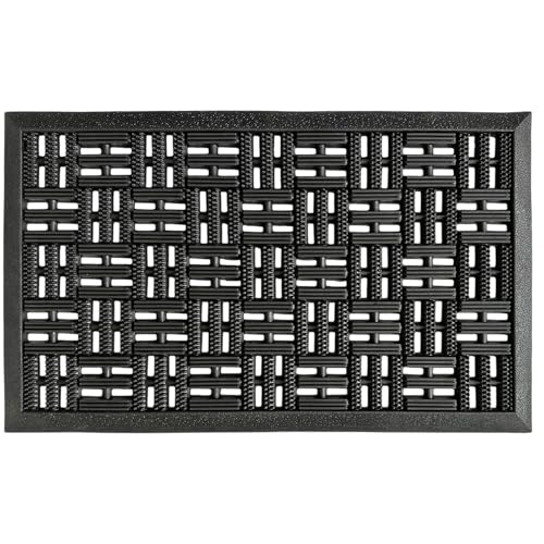 LSC Rubber Door Mat Heavy Duty Non-Slip Door Mats Outdoor Anti Fatigue Dirt Scrapper Floor Mat For Entrance Backdoor Patio And Lawn Outdoor Mat BRICK 45 X 75 CM (PACK OF 1)