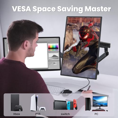 Image of 23.8 inch 4K Portable Monitor, UHD (3840*2160) 120% SRGB IPS FreeSync Gaming Moniter USB-C HDMI Large Work Home Office Second Monitor VESA Mountable, Adjustable Tilt & Height for Laptop, MacBook, PS4,Xbox