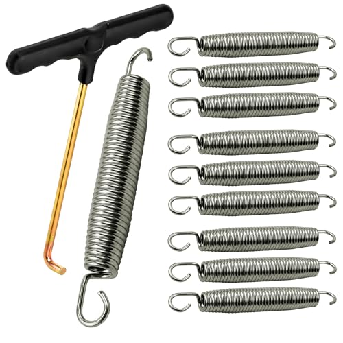 Clever Leon Muelles Cama Elástica 14 cm con Gancho Tensor - Acero Galvanizado Certificado - Muelle de Repuesto Trampolín 8ft-15ft - 10 Piezas