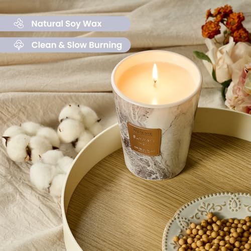 Image of M&SENSE Summer Night Scented Soy Candle, 3 Wick Highly Scented 14.1 Oz 75H, Aromatherapy Christmas Gift for Women and Men