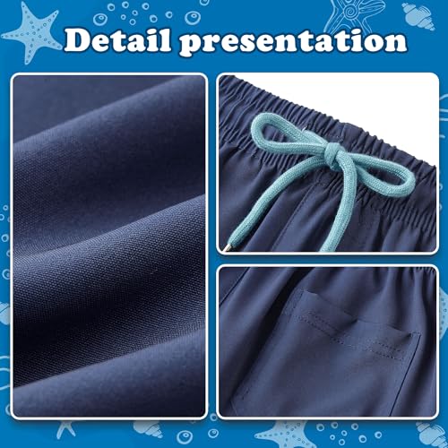 UMELOK Boys Swim Trunks with Compression Liner Toddler Stretch Swim Shorts Boxer Brief 2 in 1 Quick Dry Swimming Trunks Beach Shorts Navy Blue 83