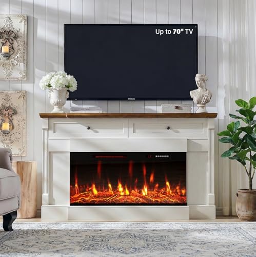 BREEZEHEAT Electric Fireplace TV Stand