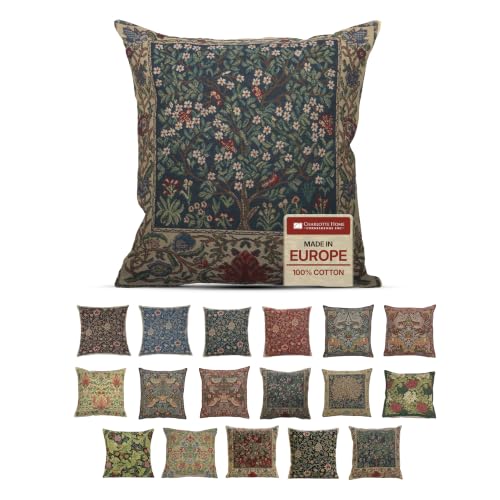 William Morris The Tree of Life II Tapestry Throw Pillow Cover 16 x 16 in