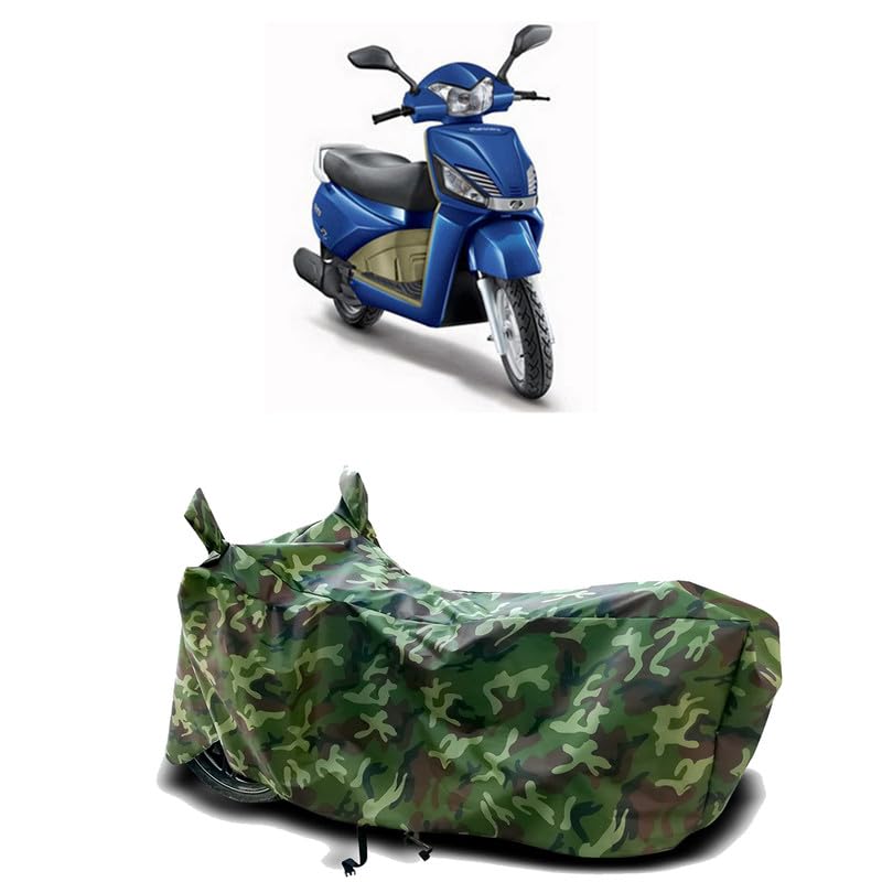 Image of DUFFEL-100% Heat Protection Two Wheeler Bike /Scooty Body Cover for Mahindra Gusto Water Resistance /UV-Rays /Birds Dropping /Scratchproof /Dust Proof /Waterproof[Green Jungle Print]