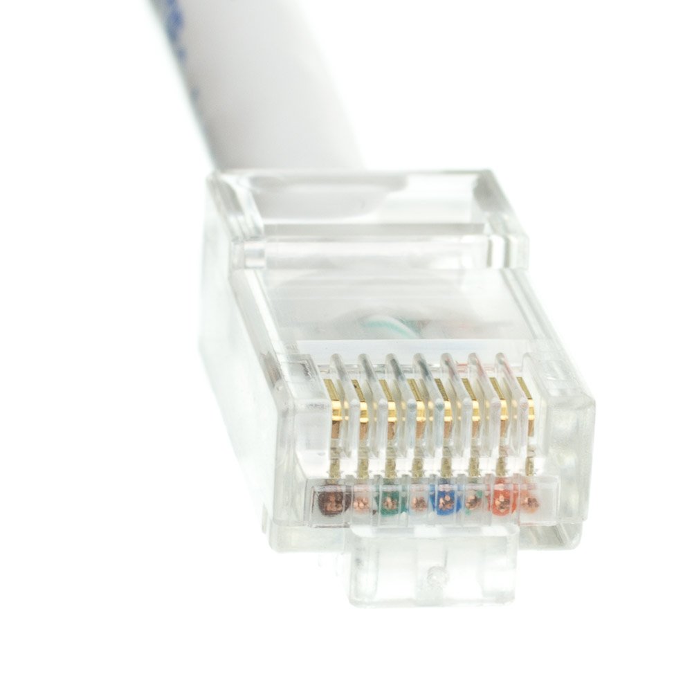 Cat6 biały kabel krosowy Ethernet, bez butów, 30,5 m