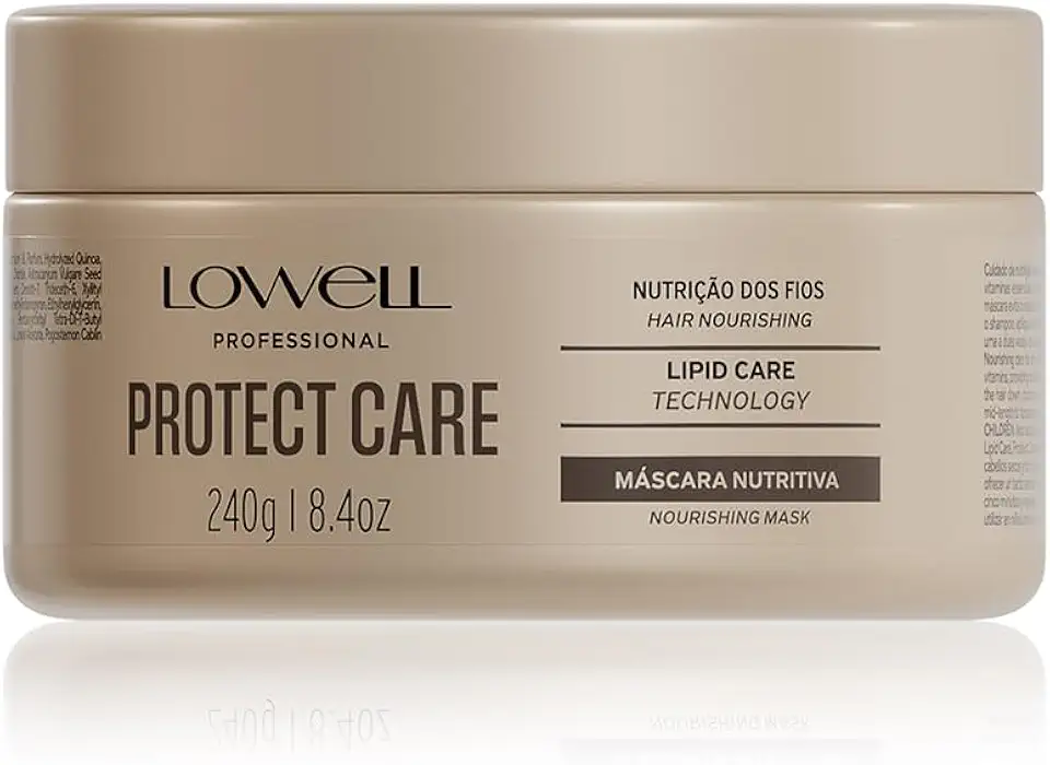 Lowell – Máscara Nutritiva Protect Care 240g – Nutrição Profunda – Controle do Frizz – Brilho Radiante – Tecnologia Lipid Care – Tratamento Profissional