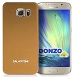 gebürstetes Aluminim DONZO PLATIC Backcover Akkudeckel/Akkufachdeckel/Aufkleber mit gebürstetem Aluminium für Samsung Galaxy S6 - Gold