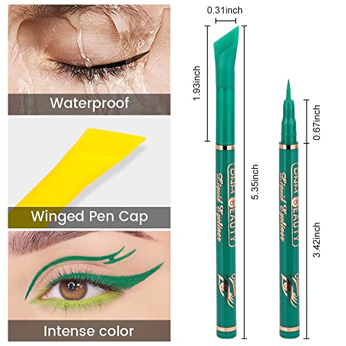 Evpct 2Pcs Yellow Green Liquid Wing Eyeliner Stamp Eye Pencil Makeup Sets Waterproof Colored Color Eye Liners Stamps Shapes Delineador De Ojos Contra El Agua Delineadores De Colores Para Ojos 04&05 #TOP5