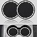 yousheng 2PCS Bling Car Cup Coaster, Universal Vehicle Bling Holder Insert,2.75 inch Rhinestone Anti Slip Silicone Insert,Suitable for Most Car Interior,Best Gift Car Bling for Women, Black, 2 Pack