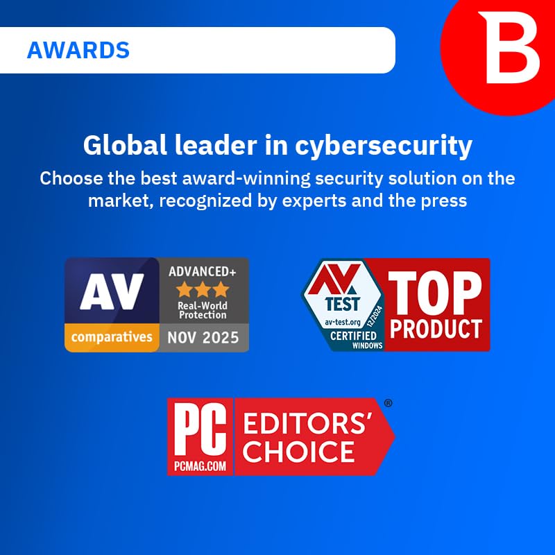 Bitdefender Total Security + Premium VPN | Antivirus Completo y Protección de la Privacidad Online | Seguridad Multidispositivo para Windows, macOS, Android e iOS