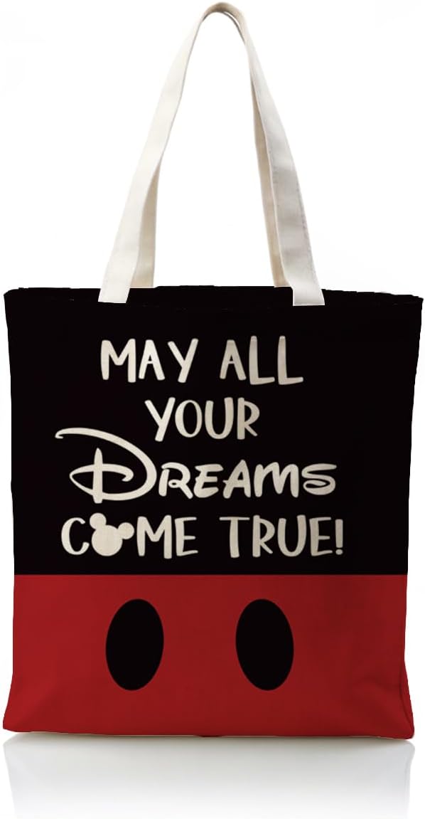 Inspiring Cute Canvas Tote Bag, Reusable, Suitable For Friendship Gifts, Leisure Vacation, Shopping, Work