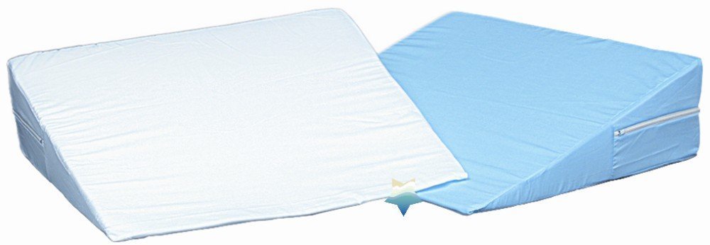 MoonRest 7”, 10”, 12”- inch Foam Bed Wedge Zippered Cover/Pillow Replacement Cover (24" X 24" X 10", Blue)