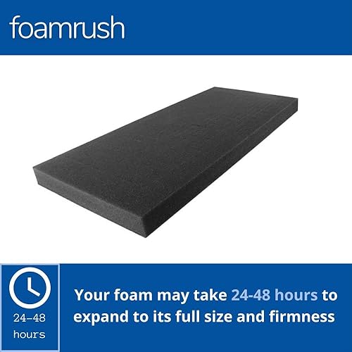 Miniatura 2 de FoamRush Cojín de espuma de tapicería de alta densidad de 0.5 x 24 x 96 pulgadas (hoja de tapicería, acolchado de espuma, reemplazo de asiento,