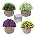 Produktbild QAQGEAR 4er Pack Künstliche Topfpflanze Kleine gefälschte Plastikpflanzen Grün Topf Fälschung Sträucher Zimmerpflanzen für Indoor Greenery Farmhouse Tabletop Home Décor Herzstück