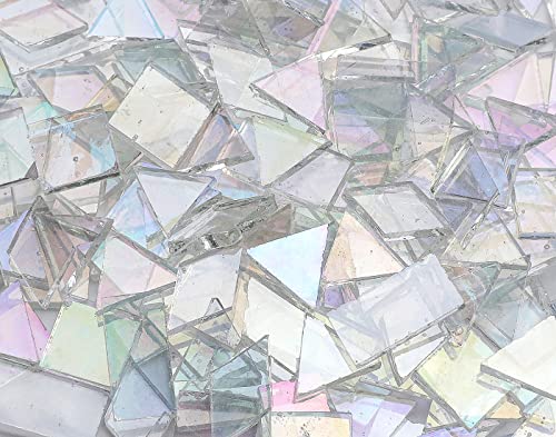 Lanyani SVEY061IRI Iridescent Mosaic Tiles 200 Pieces Bulk Stained Glass Tile thumb #1