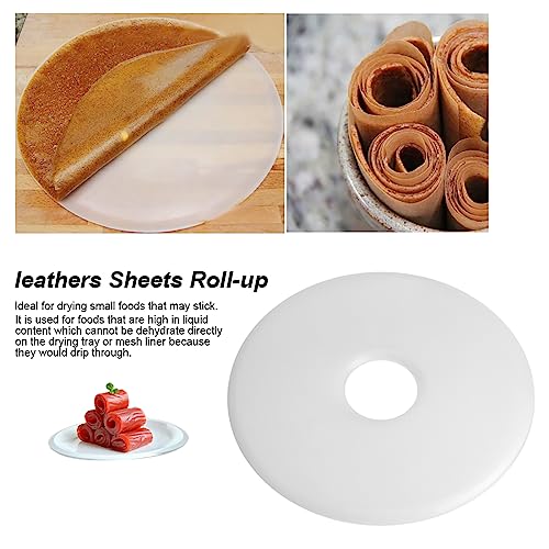 Dehydrator Fruit Sheet, Silikon Fruit Roll Sheets White Tray Food Dehydrator Dryer Leathers Fruit Roll Sheets for Meat Beef Fruit – Bild 5