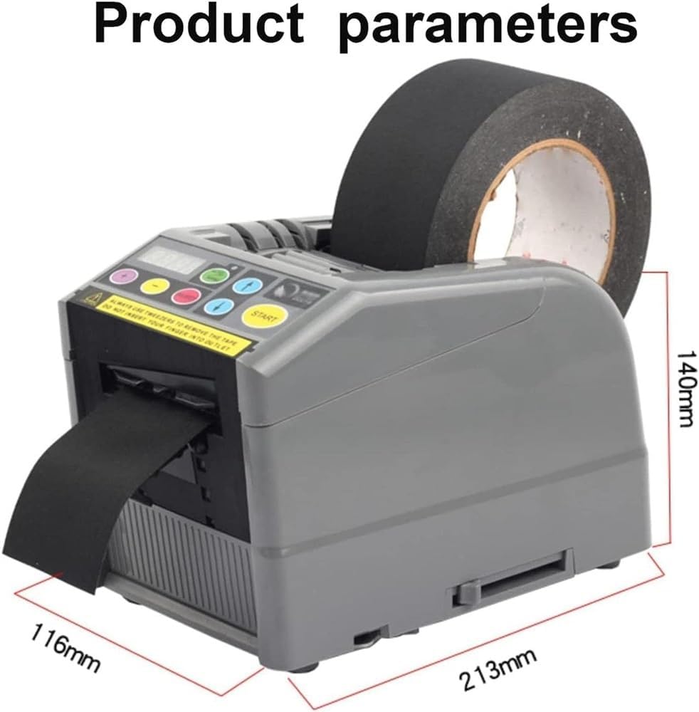 Flip Cover Automatic Tape Dispenser, Manual/Auto Tape Cutting Machine, Max Length Up to 999mm, 12m/Min Tape Cutting Machine, for 8-60mm Wide Tape, Transparent Tape, Acetate Glue