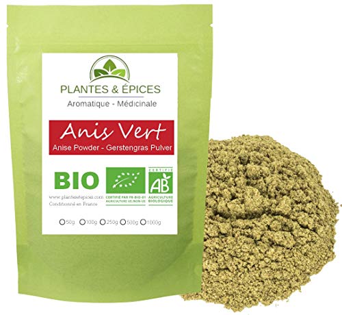 Plantas & Especias – Anís verde molido en polvo orgánico, sin aditivos 100% natural, – Bolsa frescura biodegradable (100 g)