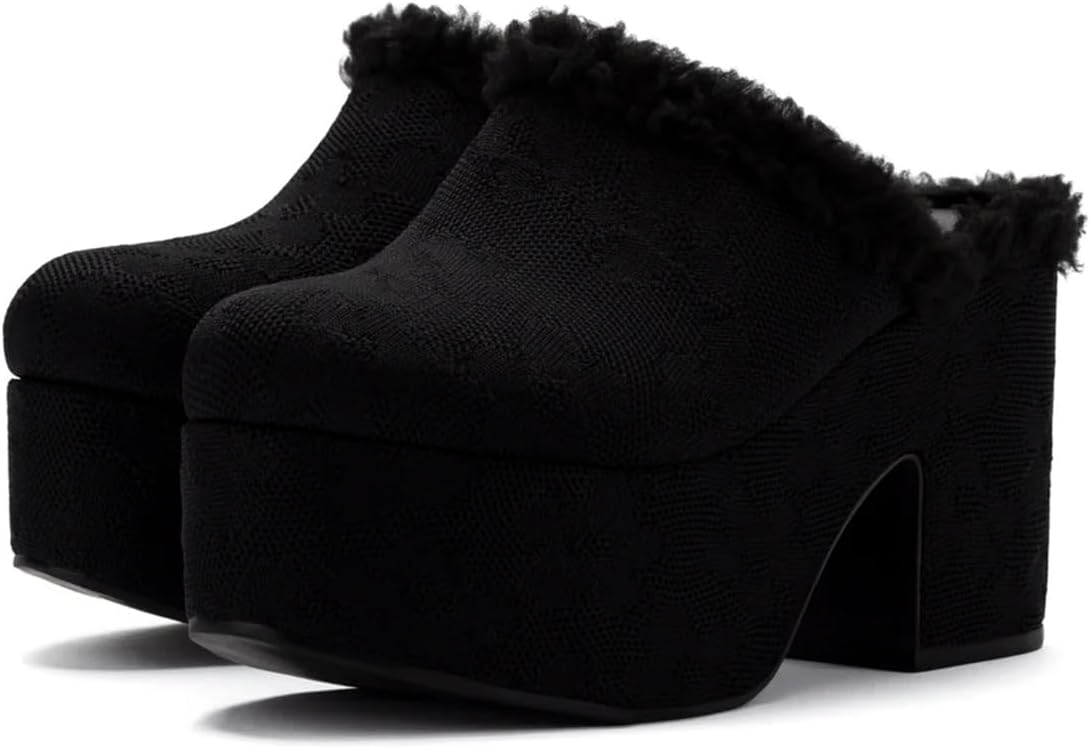 Pazzion Womens Comfy Thick Platform Closed Rounded Toe Mules Clogs Slip On Chunky High Heel Slipper Versatile Indoor Shopping Shoe Size 4-16 US - Image 6