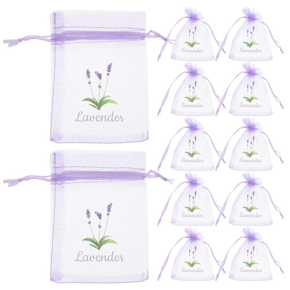 HOLIDYOYO 20 Pcs Empty Sachet Pouches Lavender Sachet Bags Drawstring Mesh Pouches for Wardrobe Fragrance Storage