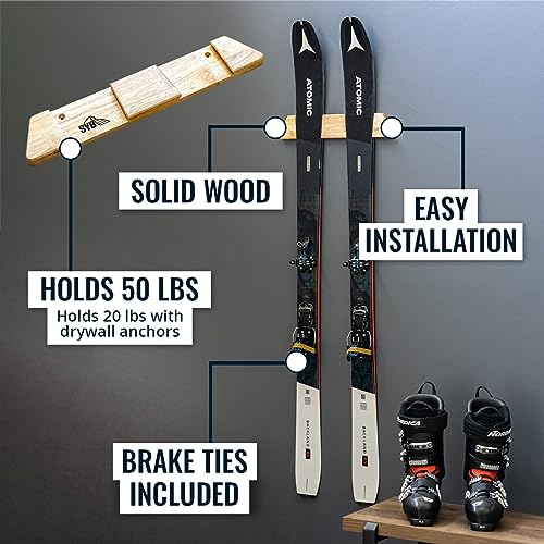 Storeyourboard 06786 Minimalist Wood Ski Rack thumb #1