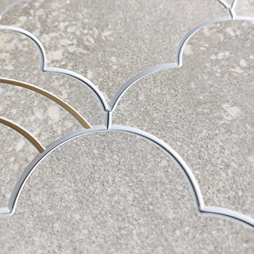 Colamo Luxury Peel And Stick Backsplash,Faux Stone Smart Adhesive Tile,Mix Metal Golden,Stick On Arabesque Geometric Waterjet,Accent Wall Mosaic Tile For Kitchen,Bathroom,Fireplace(10,Beige Marble) #TOP4