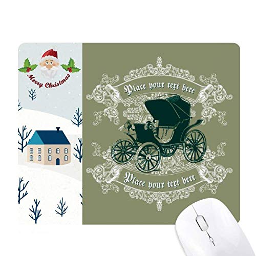 Tapis de souris voitures classiques vert foncé déco vintage fleurs cadeau de noël