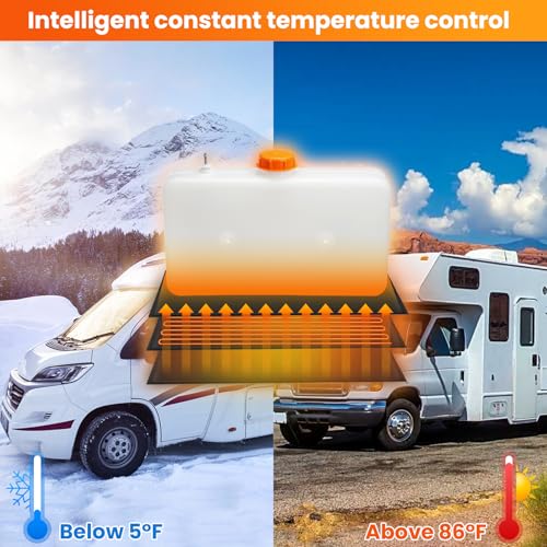 Image of 2-Pack RV Tank Heater Pad Set - 2X 12 inchx18 inch 120V Heating Mats with Auto Thermostat, RV Holding Tank Heater Pad for 50 Gal Fresh /Grey /Black Water Tanks in Campers, Trailers, Motorhomes & Boats